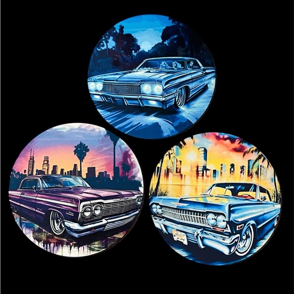 Lowrider round Magnet set/3 New - Picture 1 of 9